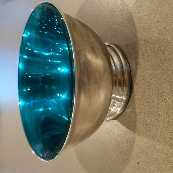 Midcentury Gorham Silver Plated Swedish Glass Lining Bowl - Picture 3 of 7